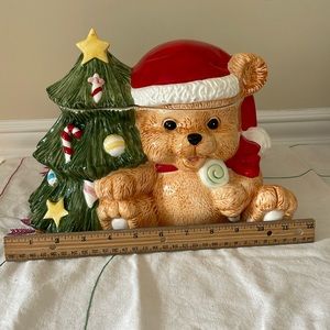 Vintage Christmas Music-Box Cookie Jar from Lillian Vernon.